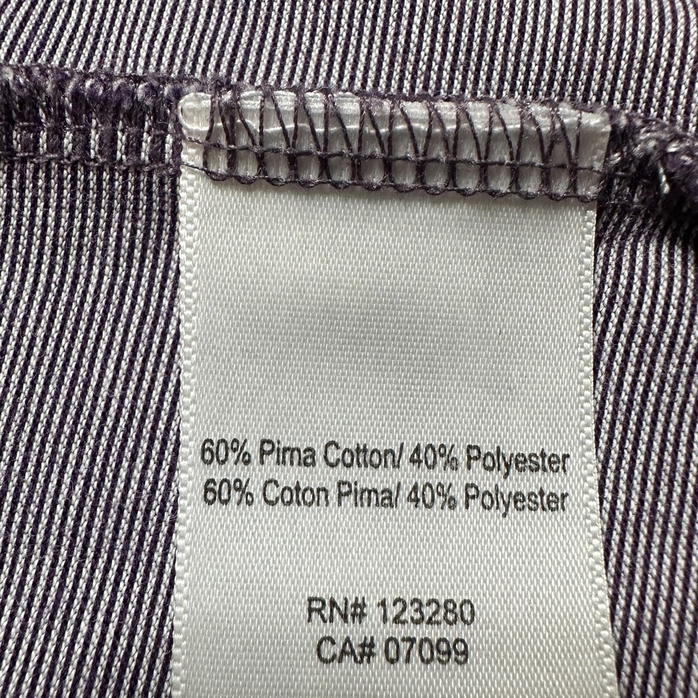 Travis Mathew Men's Golf Polo Shirt Size L Purple Striped Pima Cotton Blend - Picture 4 of 10